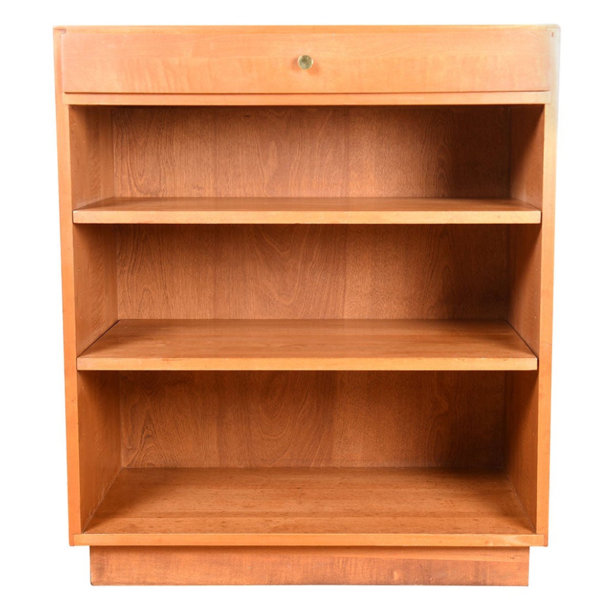 Perfectly Mid-Sized Adj Shelf Bookcase with Drawer in Manner of Paul McCobb