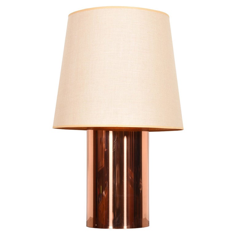Midcentury Copper Cylinder Double-Socketed Table Lamp by Kovacs For Sale at  1stDibs