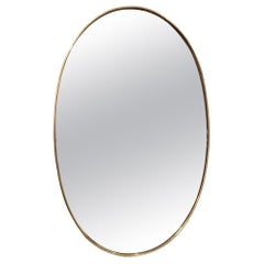 Lovely Italian Mid-Century Oval Brass Mirror