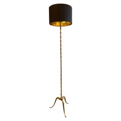 Vintage Brass Faux Bamboo French Floor Lamp