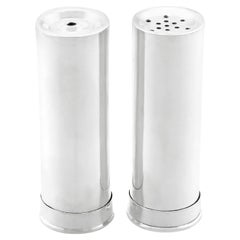 Antique Edwardian Sterling Silver Shotgun Casing Salt and Pepper Shakers