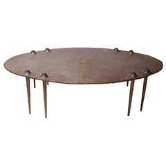 Vintage Idir Mecibah, Brutalist Coffee Table in Massive Steel, Handcrafted in Belgium 97