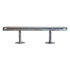 Unique Giandomenico Belotti Architectural Table in Chrome and Stone, Italy 1960