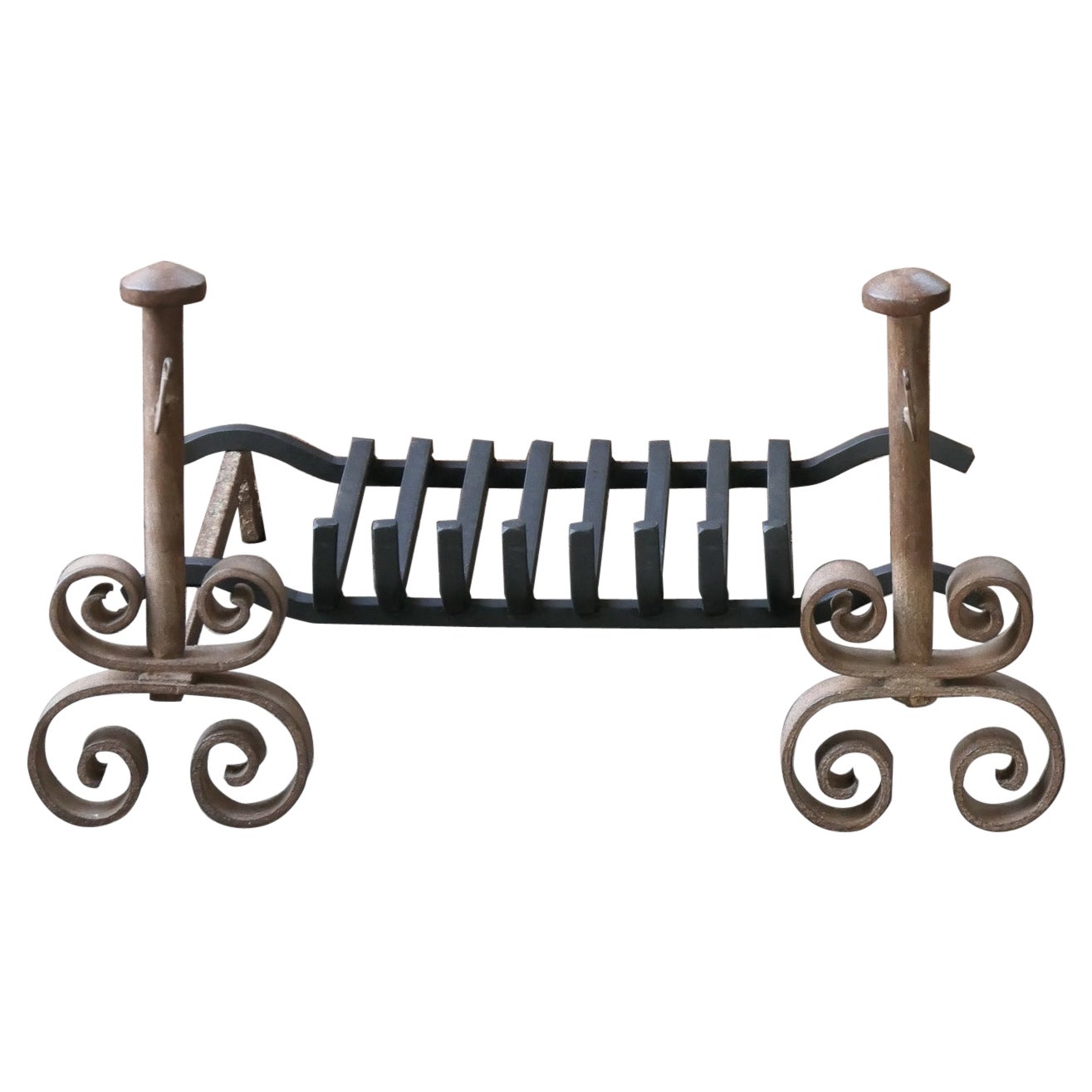 Antique French Napoleon III Fireplace Log Grate For Sale