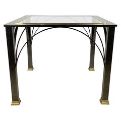 Retro Modern Glass Top End Table with Dark Chrome from Design Institute of America