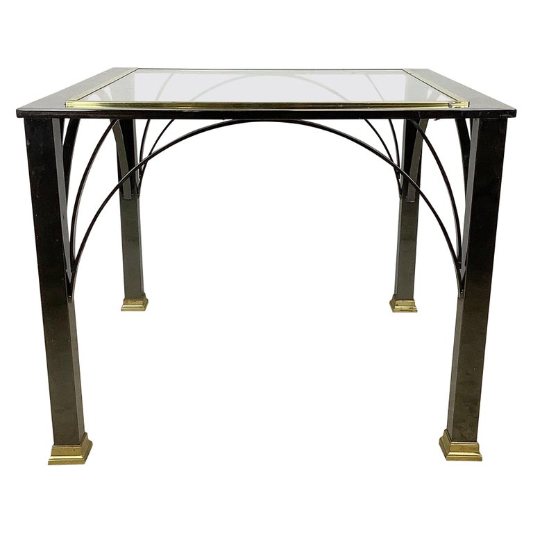 Modern Glass Top End Table with Dark Chrome from Design Institute of