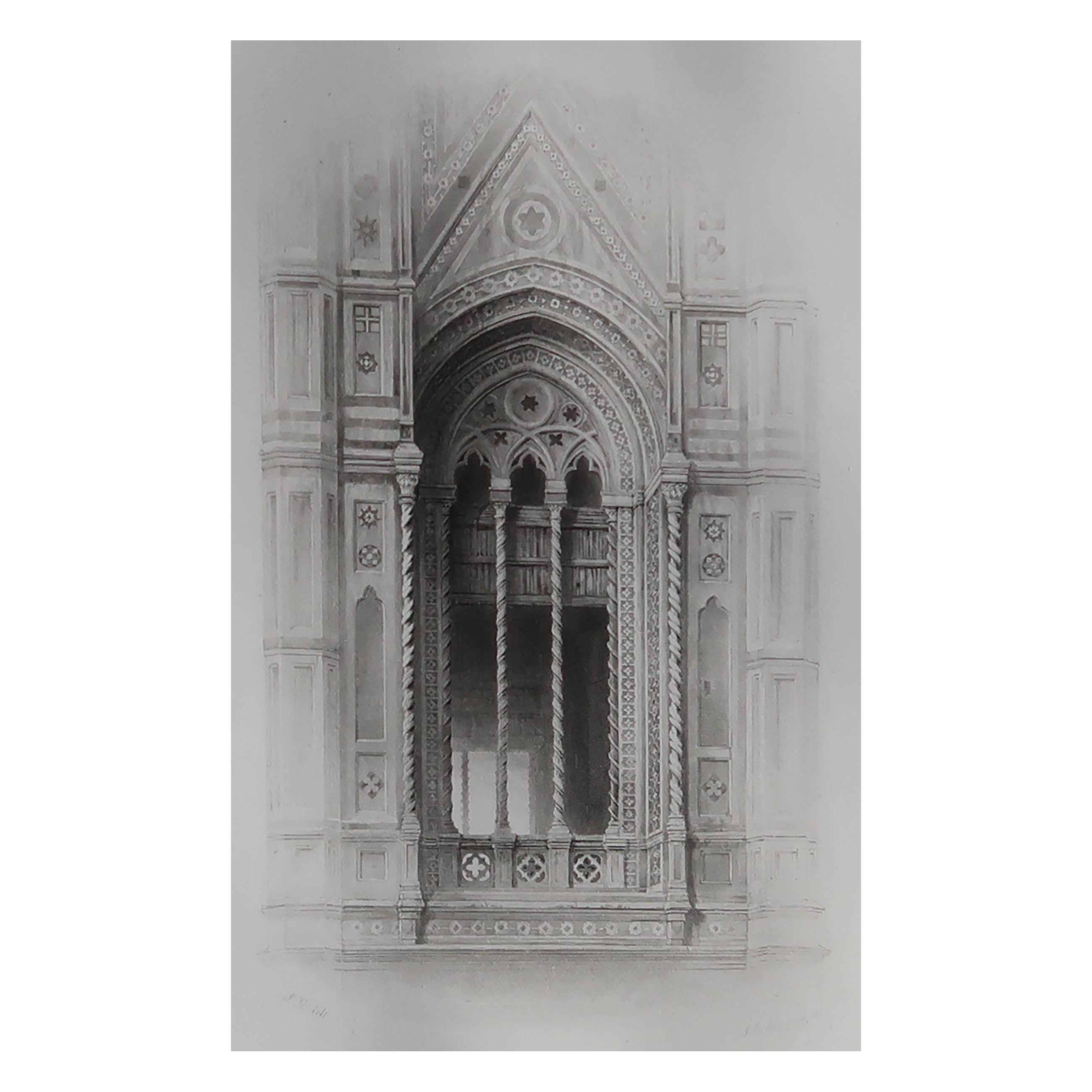 Original Antique Architectural Print by John Ruskin, circa 1880, 'Florence' For Sale