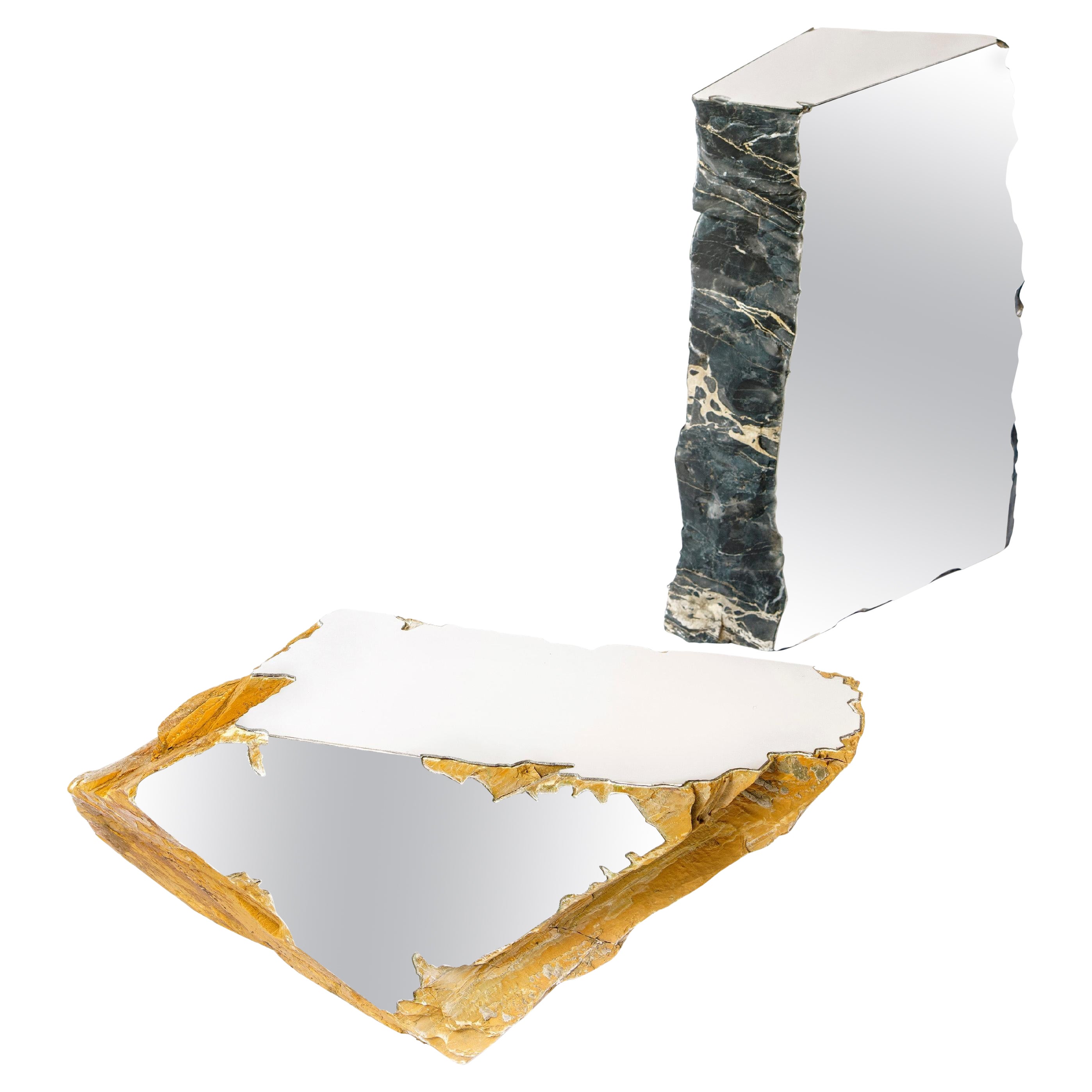 Yellow Siena Marble Immersione Mirror by Duccio Maria Gambi for Delvis Unlimited For Sale