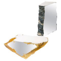 Miroir Immersione en marbre jaune de Sienne de Duccio Maria Gambi pour Delvis Unlimited