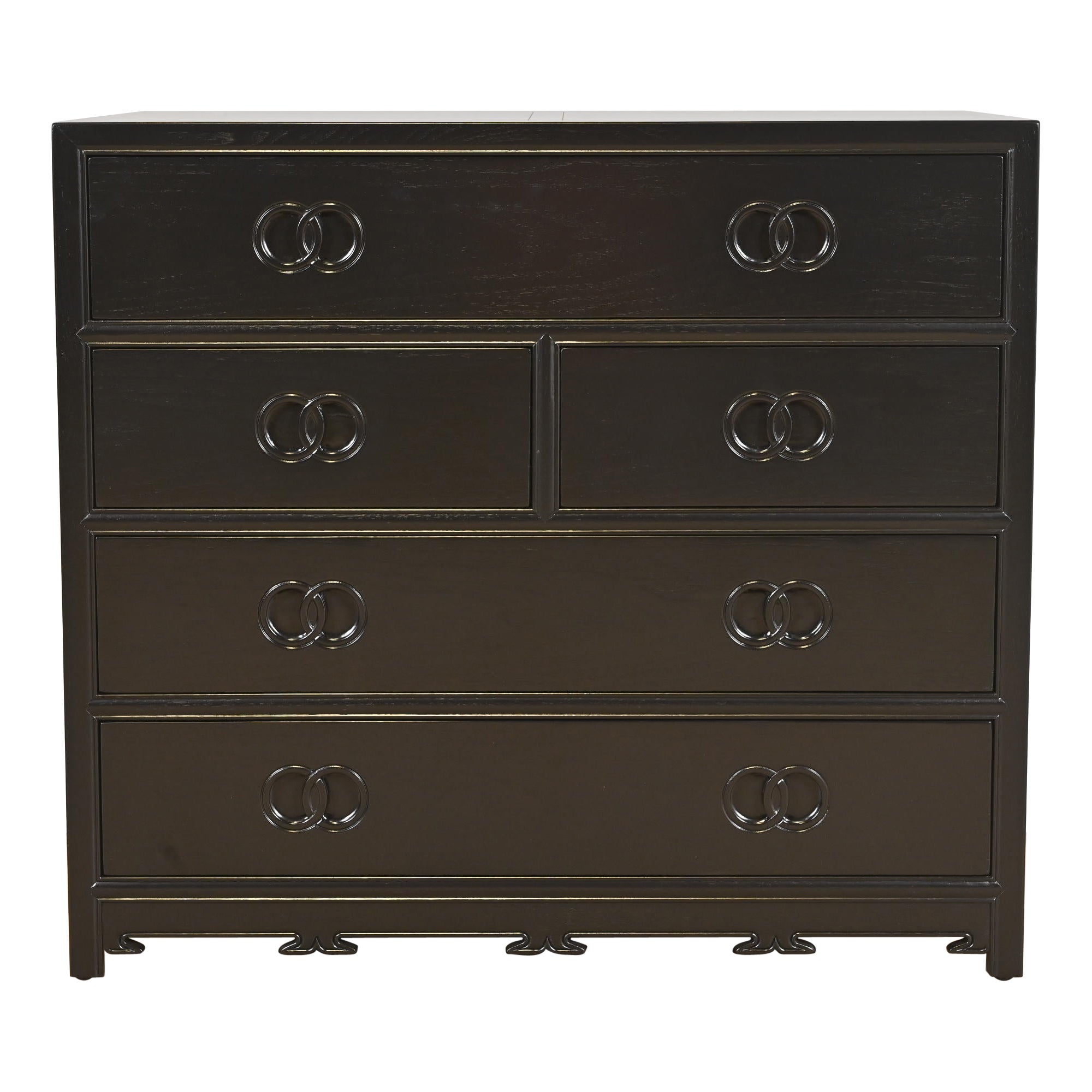 Michael Taylor for Baker Far East Collection Black Lacquered Dresser Chest