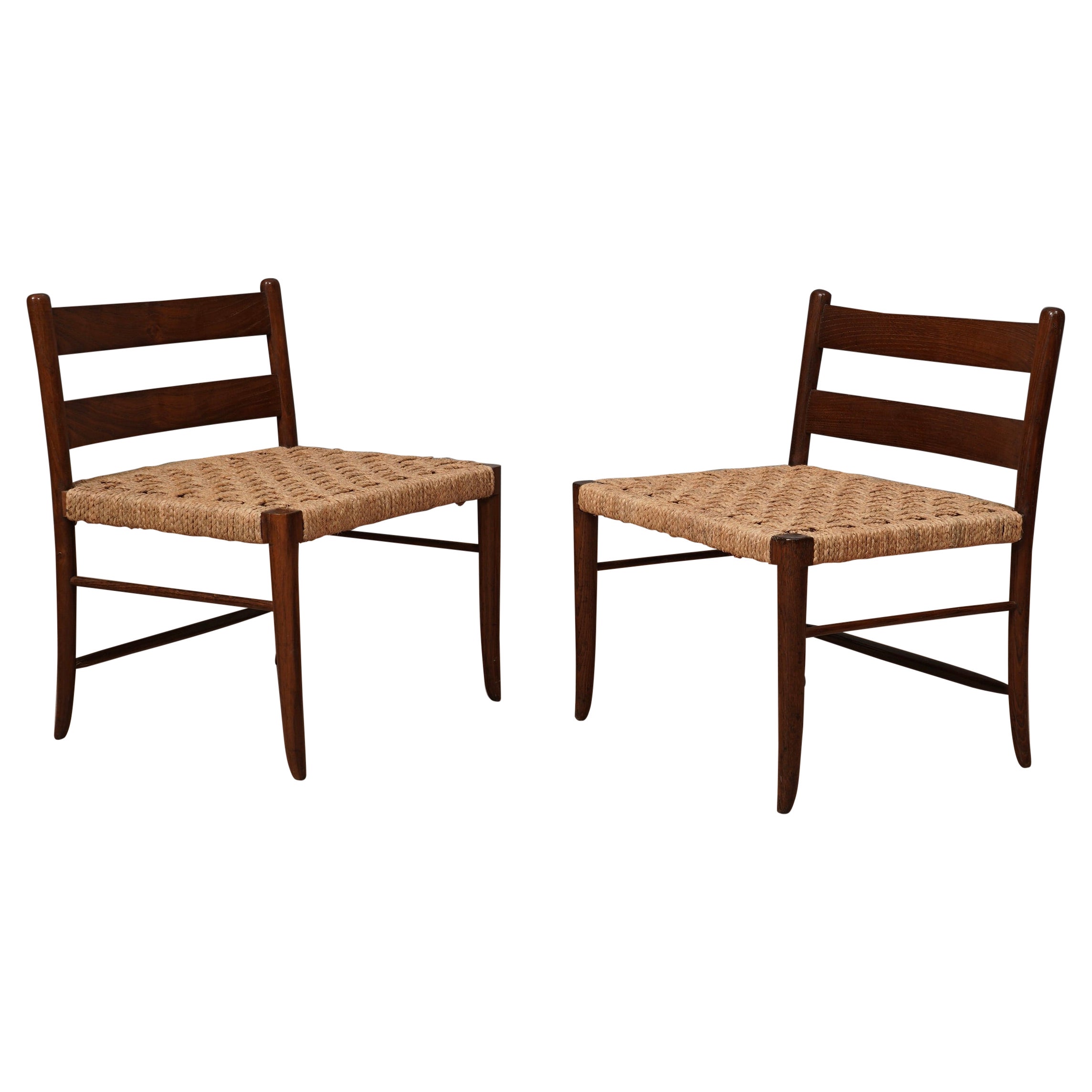 MidCentury Quercia e Paglia Side Chairs, 1970 For Sale