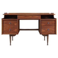Mid-Century Modern Walnut "Mainline" Desk by Hooker