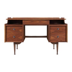 Used Mid-Century Modern Walnut "Mainline" Desk by Hooker