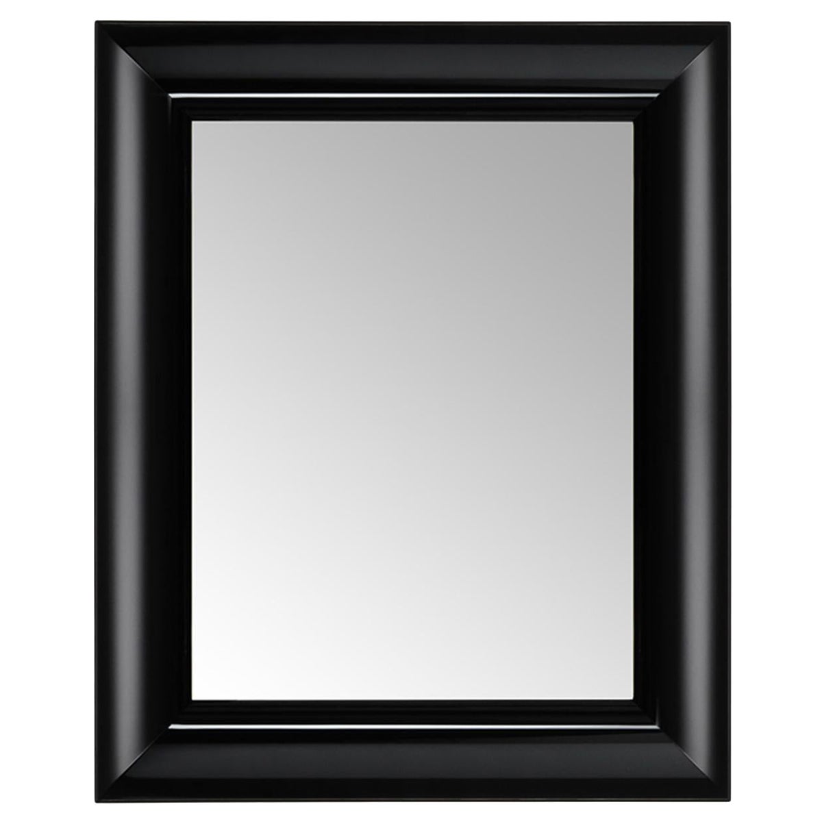 Kartell Kleiner rechteckiger Francois-Ghost-Spiegel in Schwarz von Philippe Starck