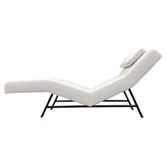 Milo Baughman Chaise Lounge for Thayer Coggin, Ivory, Black, Daybed