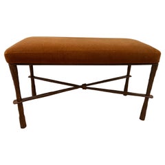 Italian Mid-Century Hammered Iron Bench Styled After Giovanni Banci for Hermes
