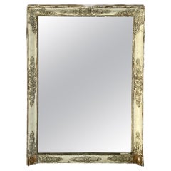 Large French Empire Mirror with Worn Gold Gilt Finish