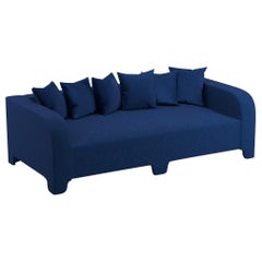 Canapé Graziella 3 Seater des éditions Popus, effet maille de tissu Megeve océanique