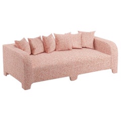 Canapé Graziella 3 Seater en tissu de lin Zanzi rouille Popus Editions