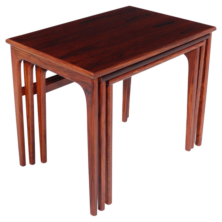 Mid Century Danish Rosewood Nest of Tables For Sale at 1stDibs