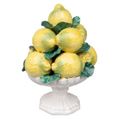 Mid-20th Century Italian Majolica Petite Lemon Topiary