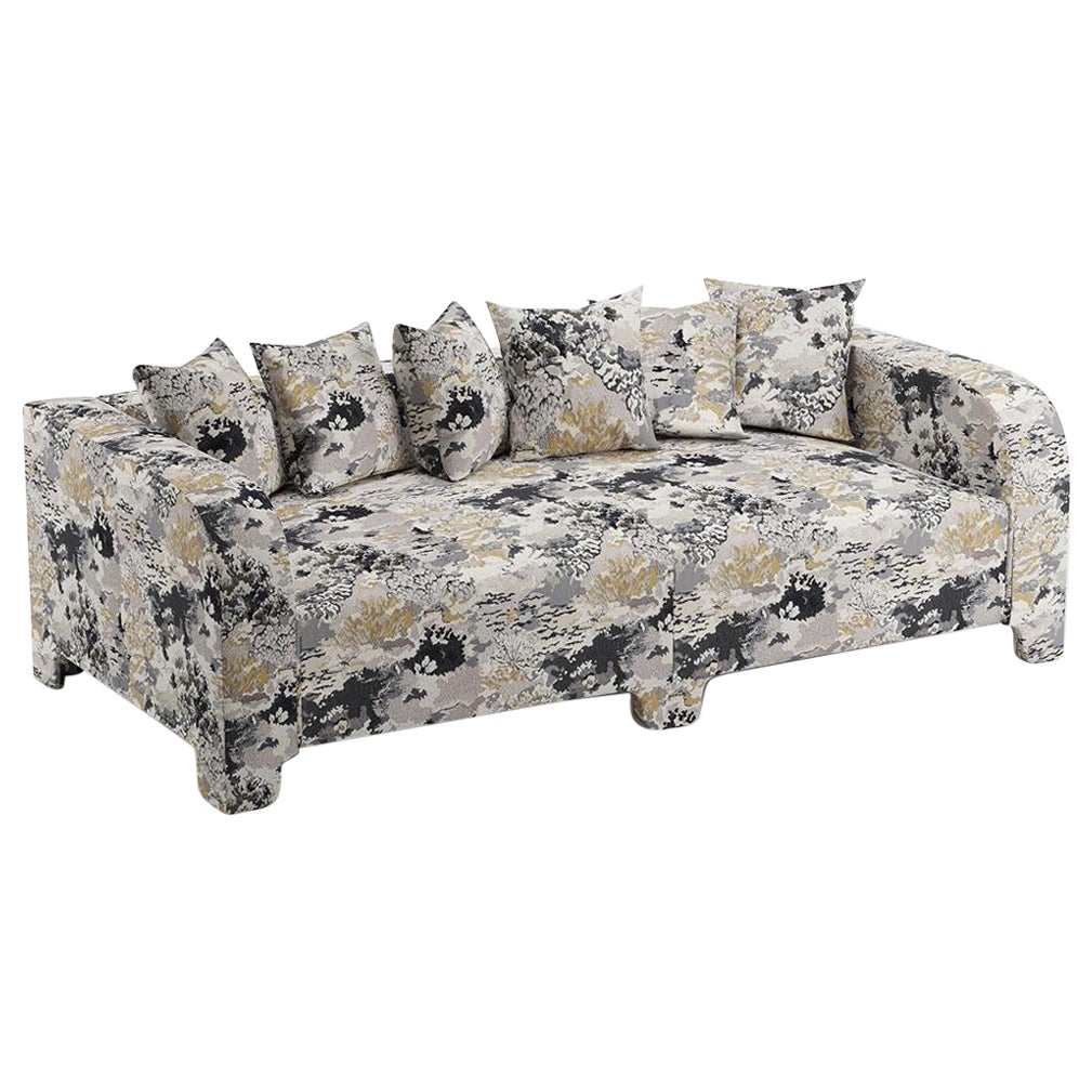 Popus Editions Graziella 3 Seater Sofa aus anthrazitfarbenem Marrakesch-Jacquard-Stoff