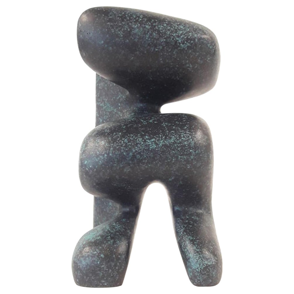 Blau-grüne Bronzeskulptur von Alan im Angebot