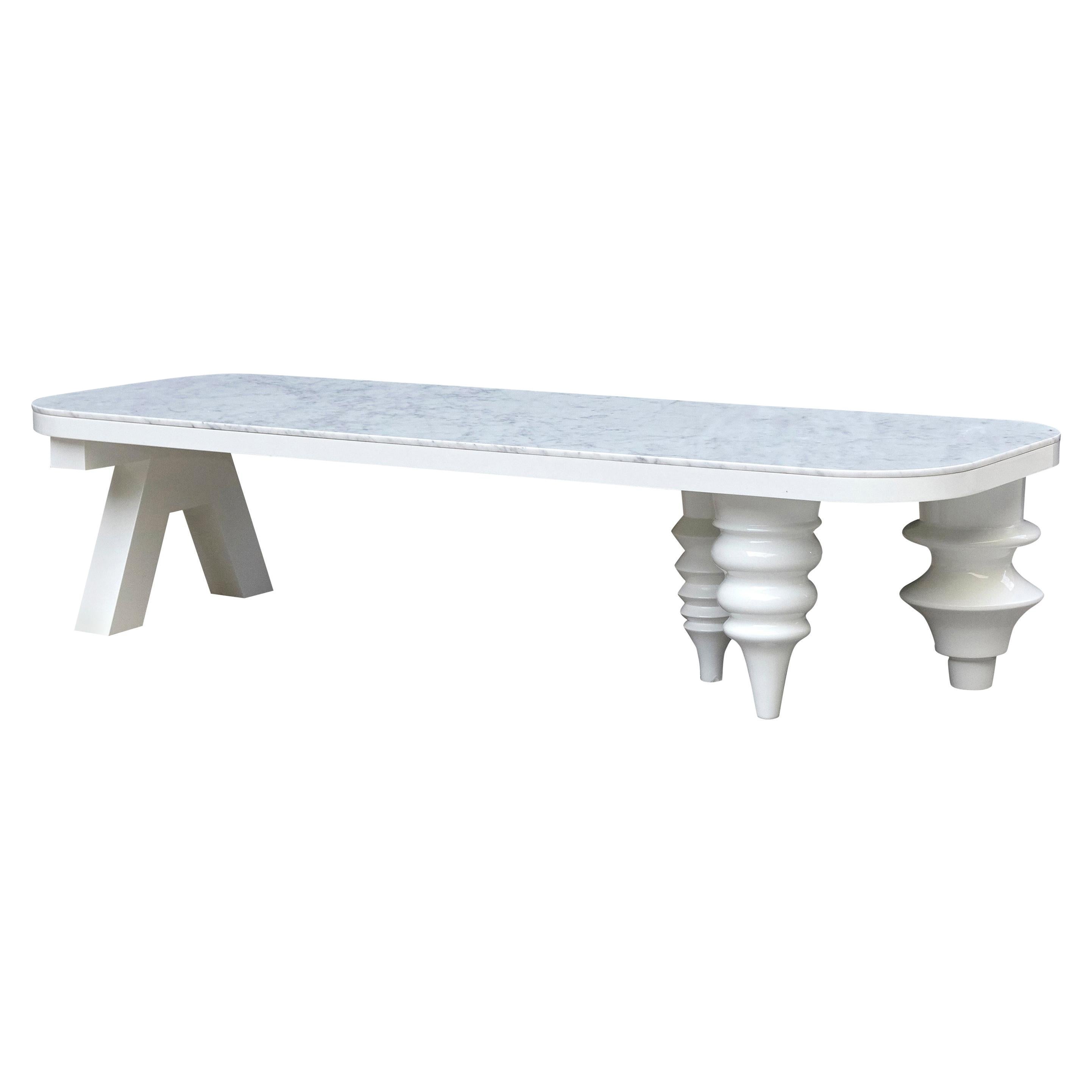 Jaime Hayon Black and White Marble Multileg Low Table by Bd Barcelona For Sale