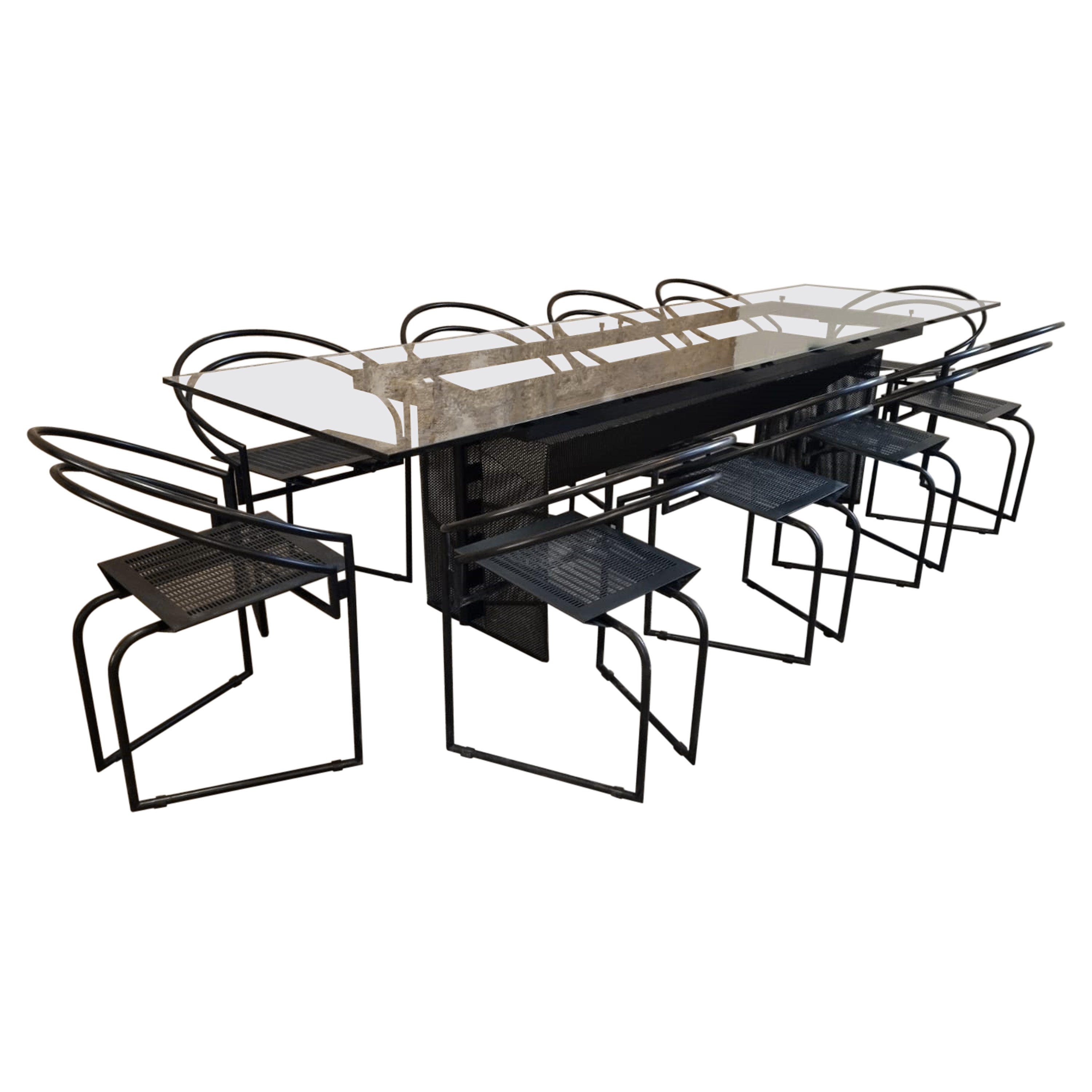 Mario Botta Vintage Dining Table & 10x Chairs Set for Alias, Italy, 1980s For Sale