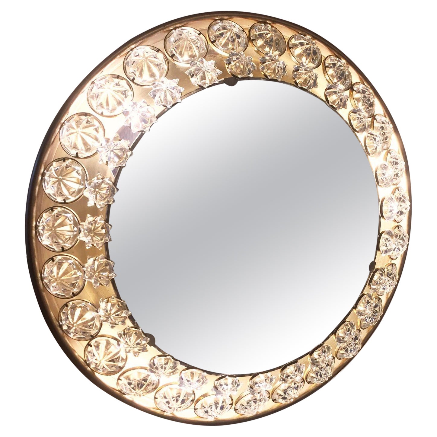 Lighting Mirror from Brass and Resin For Sale