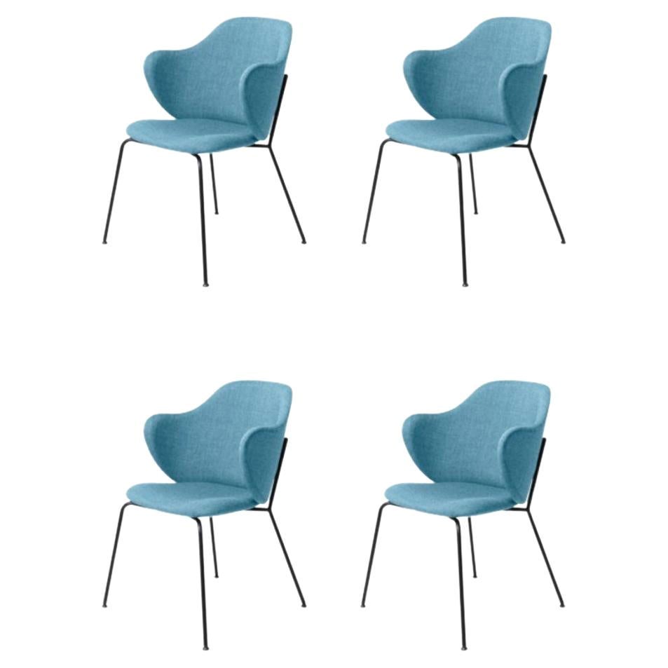 Set of 4 Blue Remix Lassen Chairs by Lassen For Sale