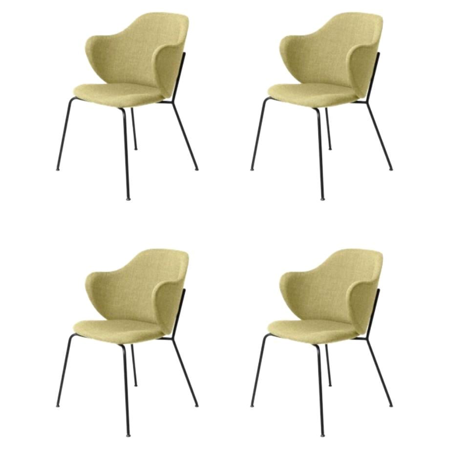 Set of 4 Green Remix Lassen Chairs by Lassen For Sale