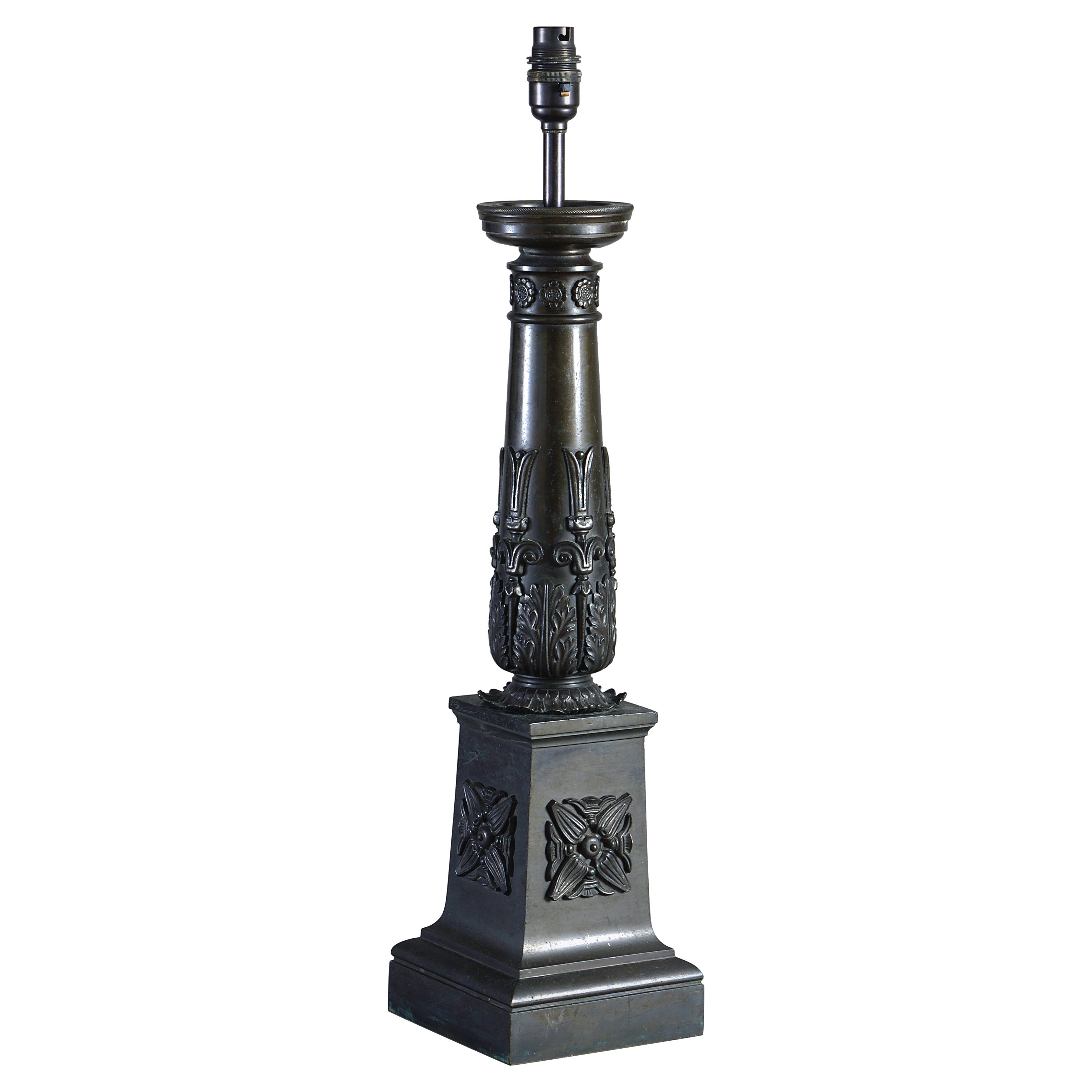 Early Victorian Bronze Table Lamp