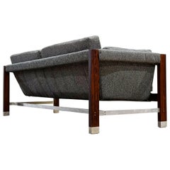 Jack Cartwright for Founders Sling Sofa, Rosewood + Aluminum Floating Frame