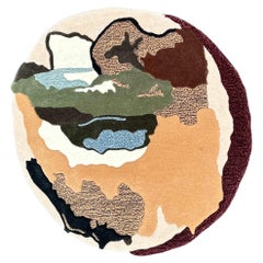 Vanille Fraise Round Rug with Earthy Colors by Rag Home