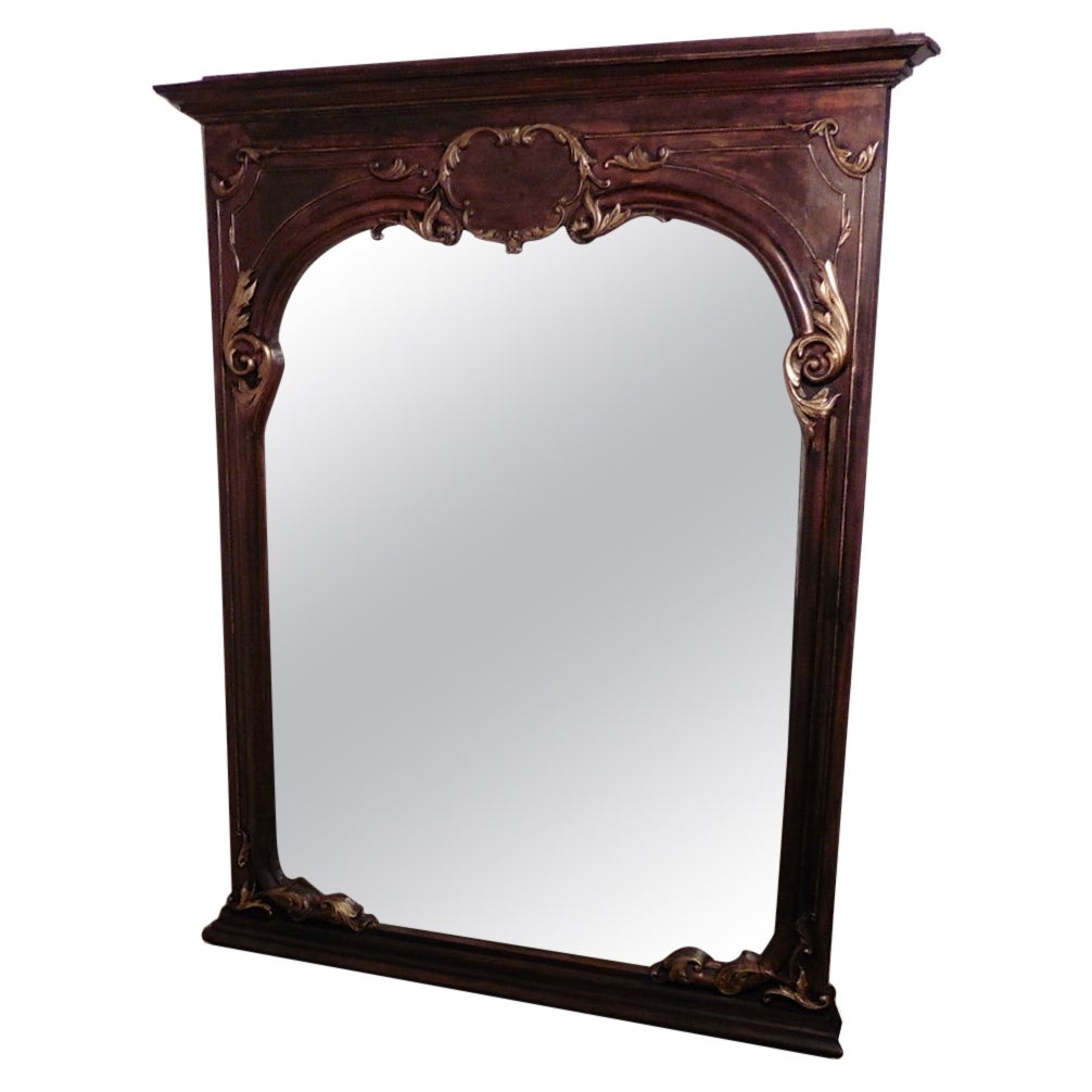 Very Large French Carved Oak Wall Mirror This is a Very Large Oak Mirror For Sale