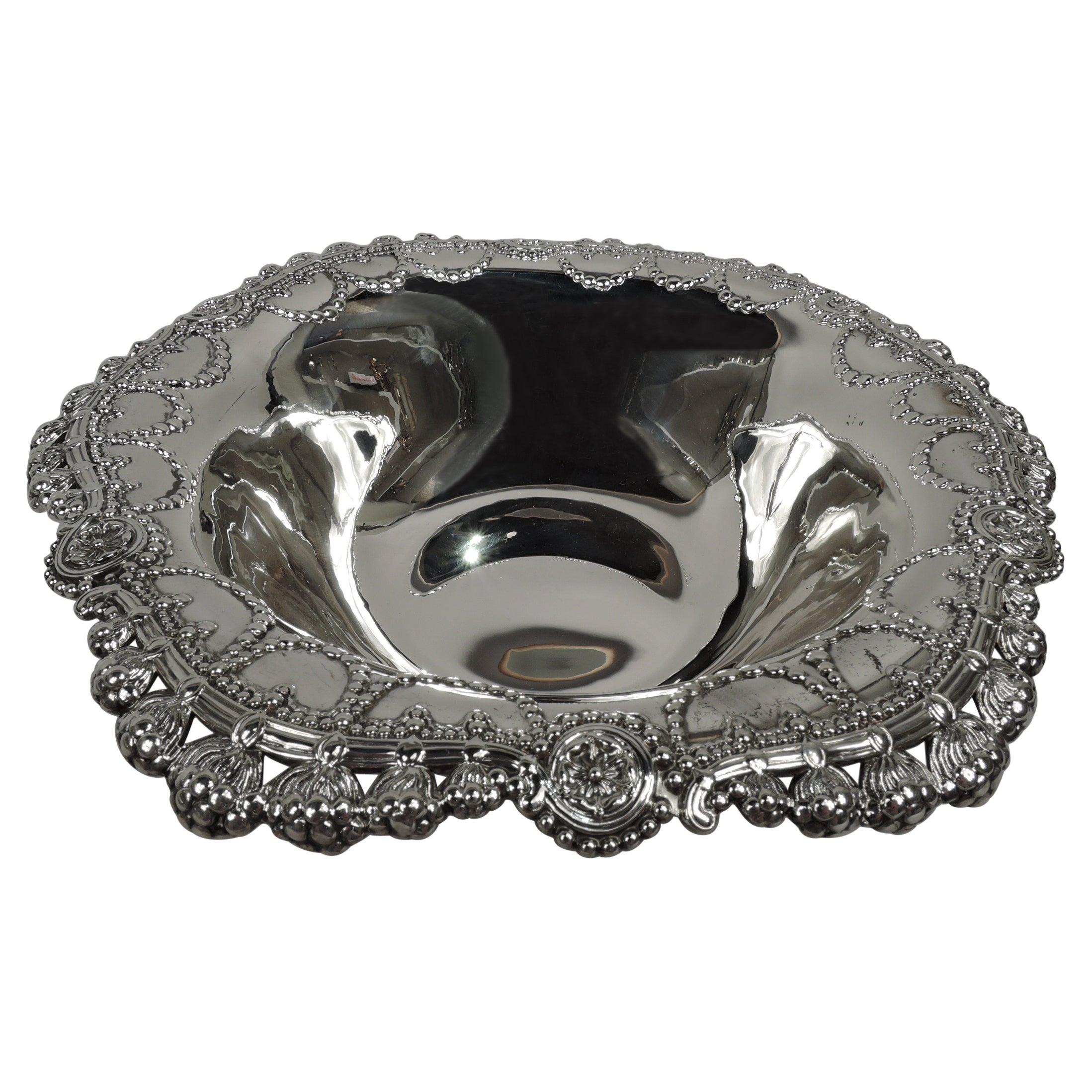 Antique American Art Nouveau Sterling Silver Flower Basket For Sale at ...