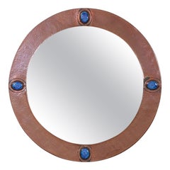 Arts and Crafts Circular Copper Mirror