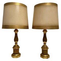 Pair Of Painted and Gilt Borghese Table Lamps