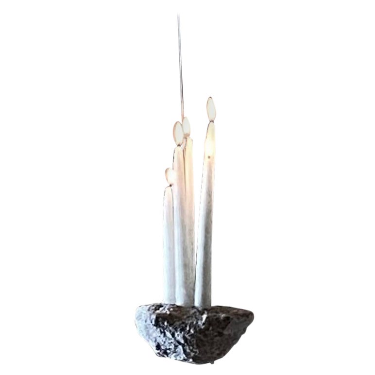 Existencia White Quarry Stone Candleholder by Andres Monnier For Sale