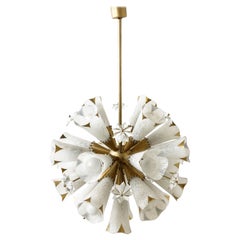 Vintage Brass and Glass Sputnik Chandelier, 1960s