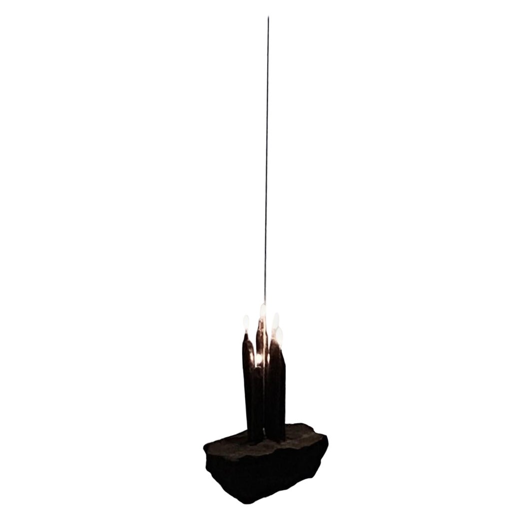 Existencia Basalt Stone Candleholder by Andres Monnier For Sale