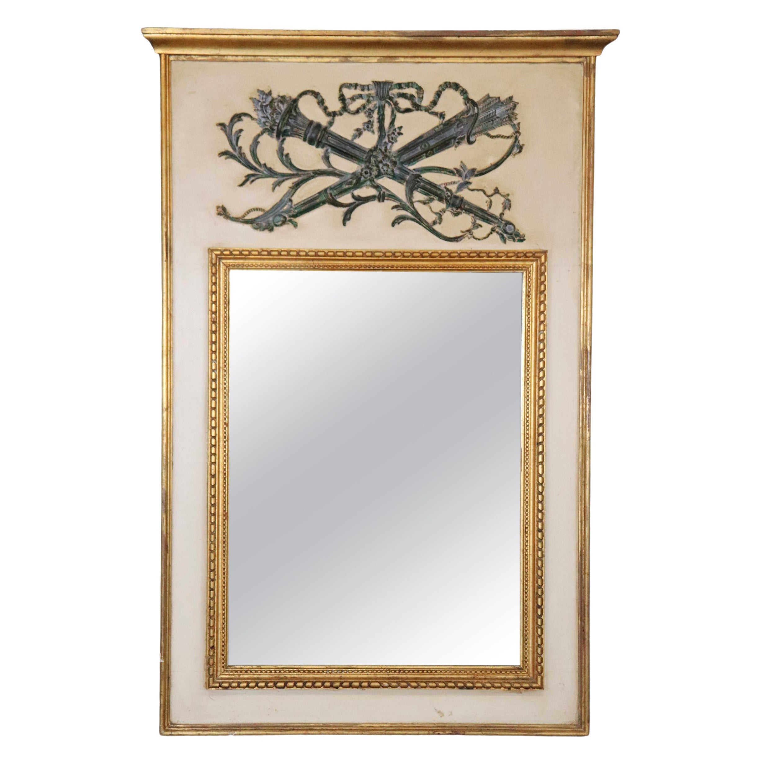19th Century Baltic Region Oak Mirror with Pierced Crest and Scroll