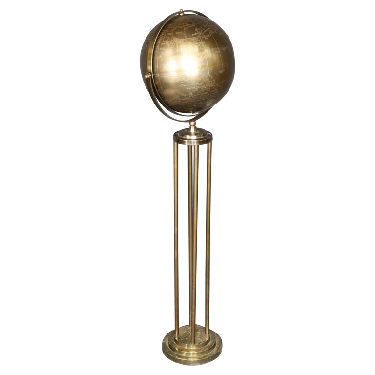 Mid-Century Modern Brass World Globe Sculpture, circa 1970 For Sale at ...