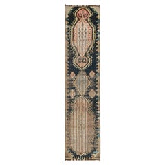 Vintage Qashqai Persian Gabbeh Runner with Medallion Patterns