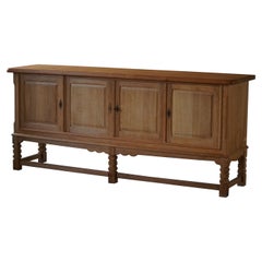 Midcentury Low Sideboard in Solid Oak, Made by a Danish Cabinetmaker in, 1960s