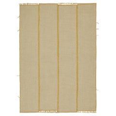 Rug & Kilim’s Contemporary Custom Kilim Design in Beige with Mustard Stripes