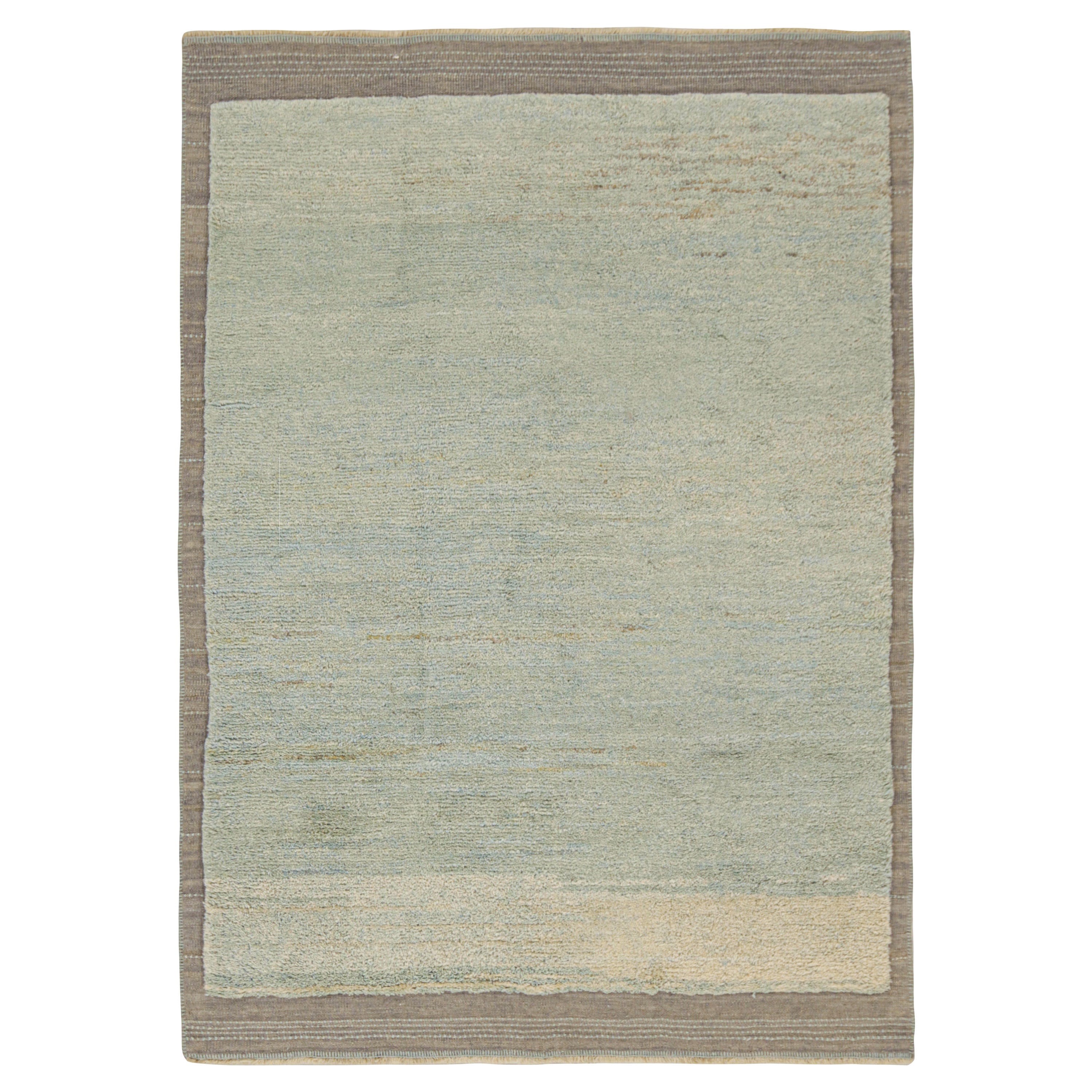 Rug & Kilim’s Contemporary Rug in Gray and Blue For Sale