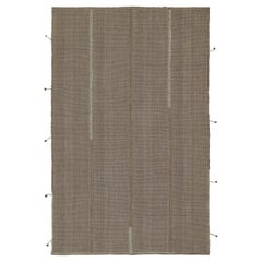 Rug & Kilim’s Contemporary Kilim Rug in Grey with Brown and Blue Accents