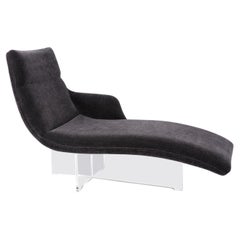 Erica Chaise by Vladimir Kagan in Charcoal Gray Chenille